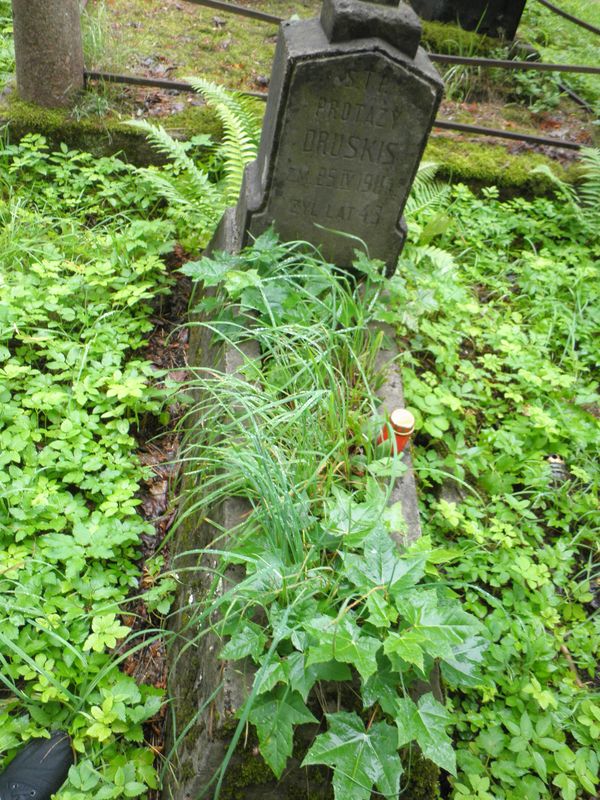 Tombstone of Protasius Druskinskis, Na Rossa cemetery in Vilnius, as of 2013