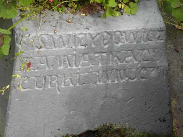 Inskrypcja (2) nagrobka Bazylego Wisznewskiego, cmentarz Na Rossie w Wilnie, stan z 2013