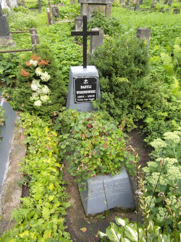 Nagrobek Bazylego Wisznewskiego, cmentarz Na Rossie w Wilnie, stan z 2013