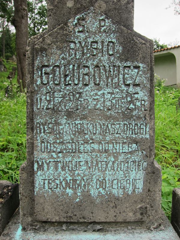Inscription on the gravestone of Ryszard Golubowicz, Ross Cemetery in Vilnius, as of 2013