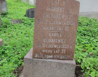 Nagrobek Kamili Bejnarowicz, Józefa Szarejko i Onufrego Zacharewicza, cmentarz na Rossie w Wilnie, stan z 2013