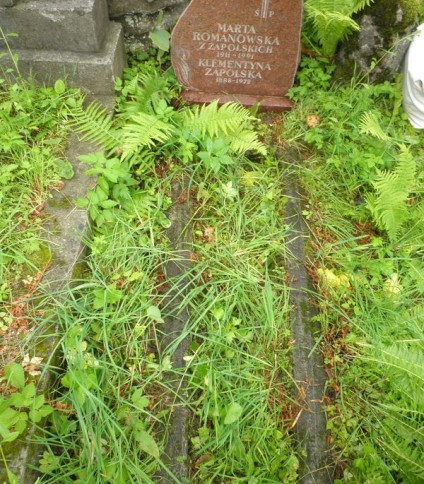 Nagrobek Marii Romanowskiej i Klementyny Zapolskiej, cmentarz Na Rossie w Wilnie, stan z 2013