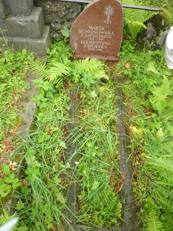 Nagrobek Marii Romanowskiej i Klementyny Zapolskiej, cmentarz Na Rossie w Wilnie, stan z 2013