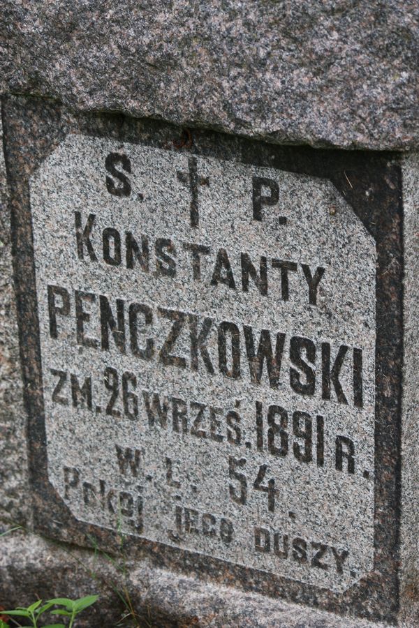 Nagrobek Konstantego Penczkowskiego, cmentarz na Rossie w Wilnie, stan na 2013 r.