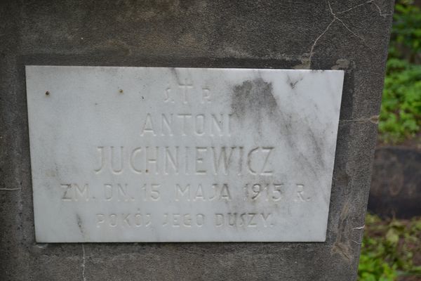 Fragment grobowca Anny i Antoniego Juchniewiczów, cmentarz na Rossie w Wilnie, stan z 2013