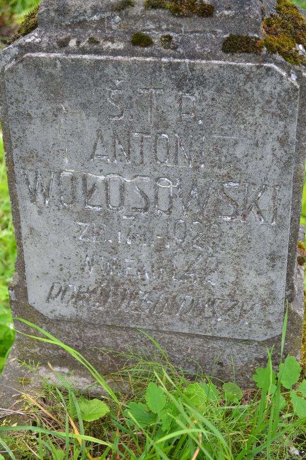 Tombstone of Antoni Volosowski, Ross cemetery in Vilnius, as of 2013.