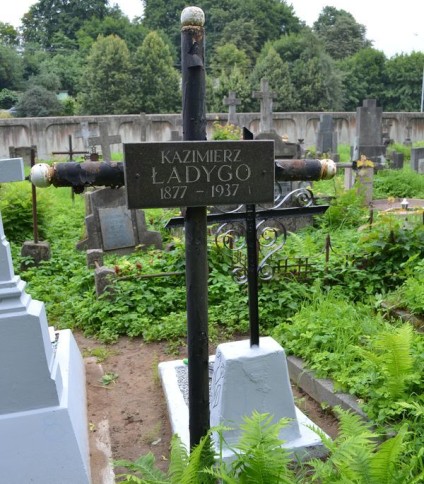 Nagrobek Kazimierza Ładygo, cmentarz na Rossie w Wilnie, stan z 2013