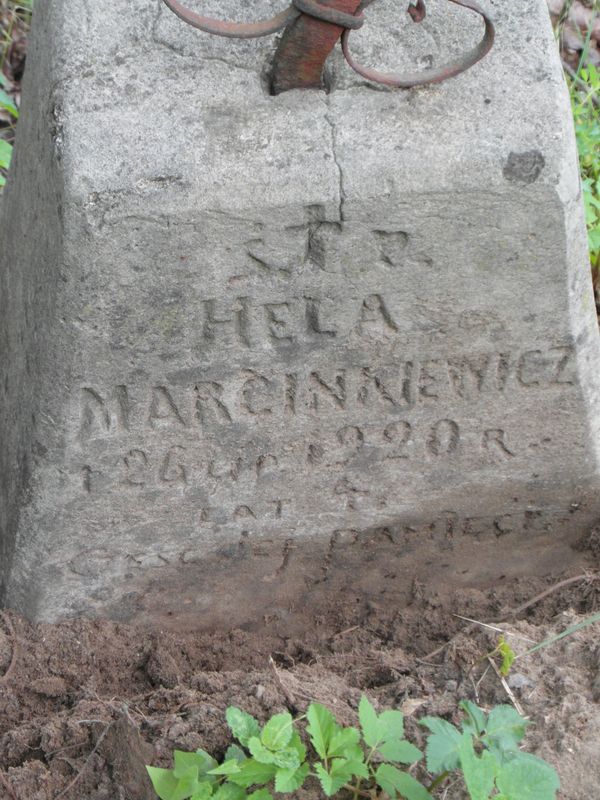 Fragment of the tombstone of Helena Marcinkiewicz, Na Rossie cemetery in Vilnius, 2013