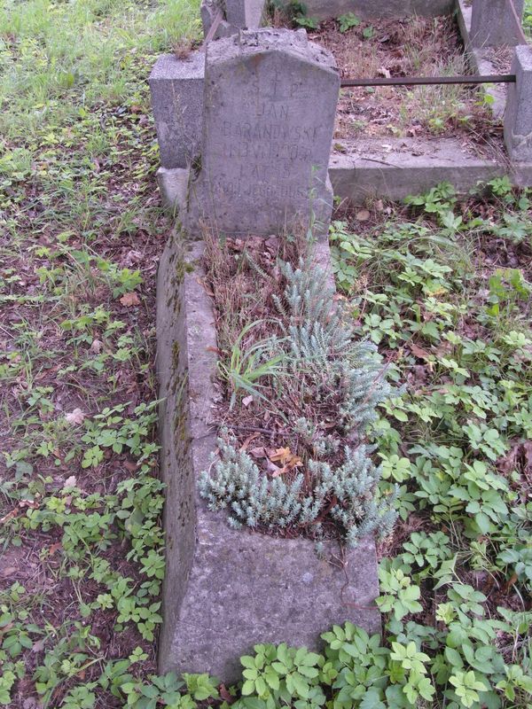 Tombstone of Jan Baranowski from the Na Rossa cemetery in Vilnius, as of 2013