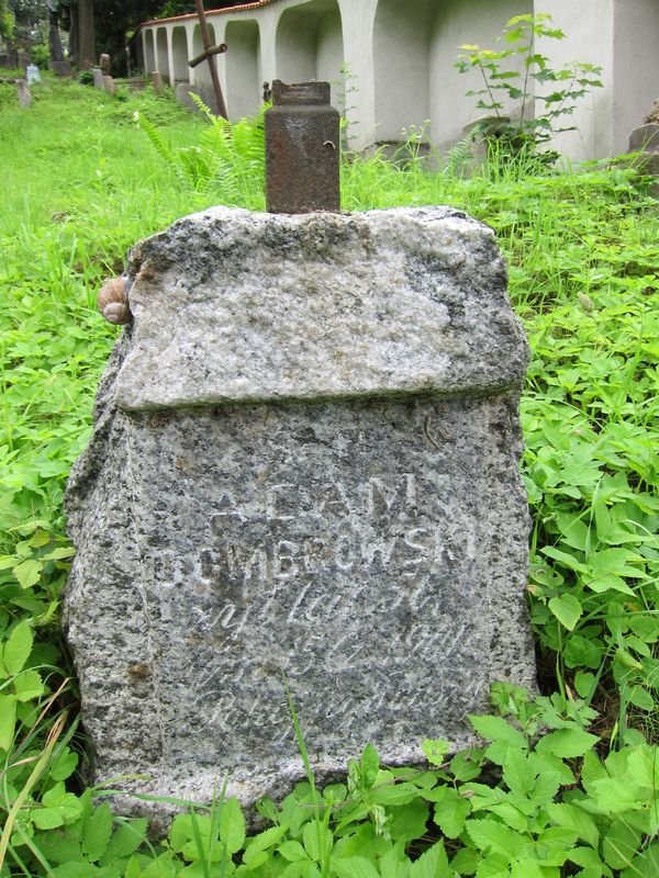 Tombstone of Adam Dombrowski, Rossa cemetery in Vilnius, as of 2013
