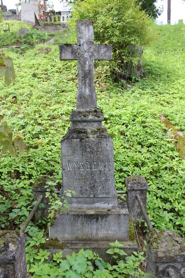 Tombstone of Alexander Wysocki, Ross cemetery in Vilnius, as of 2013.