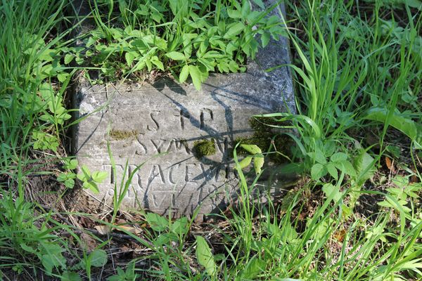 Fragment nagrobka Szymona Tracewicza, cmentarz Na Rossie w Wilnie, stan z 2014 r.