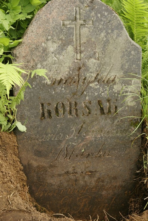 Graveside gravestone of Grasilda Korsak, Na Rossie cemetery in Vilnius, as of 2013