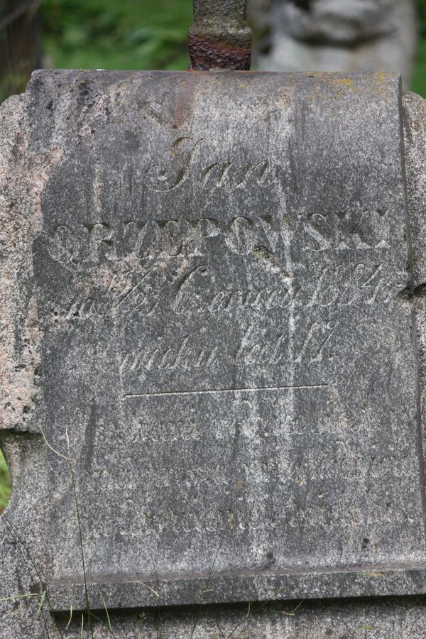 Fragment of the tombstone of Jan and Maria Orzepowski, Na Rossie cemetery in Vilnius, as of 2014.