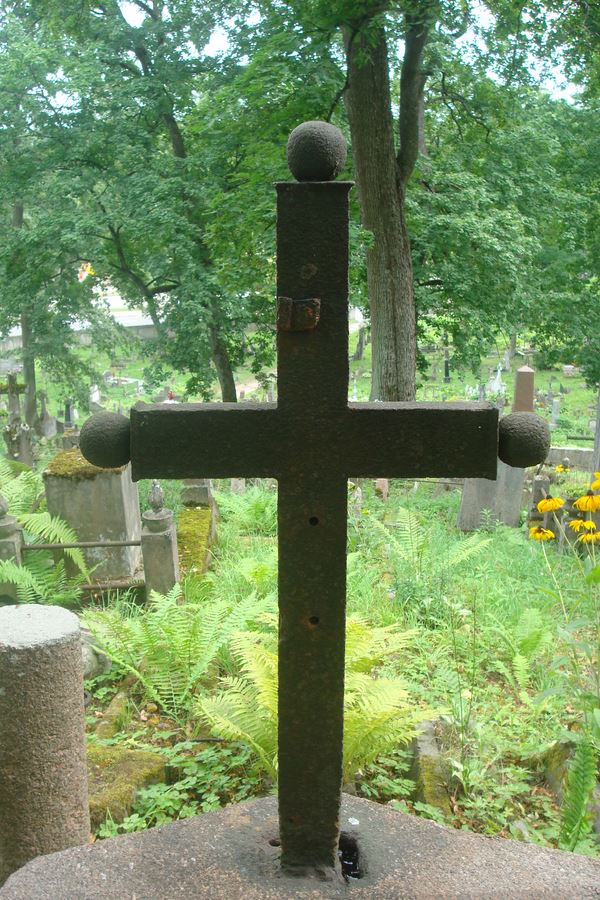 Fragment of Amelia Kopeć's gravestone, Na Rossie cemetery in Vilnius, state of 2013
