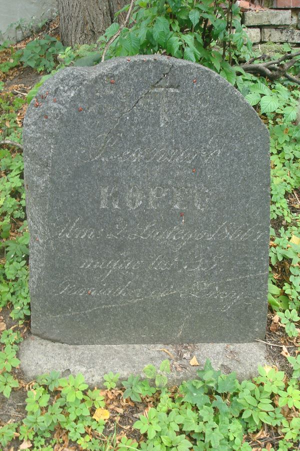 Tombstone of Bernard Kopec, Na Rossie cemetery in Vilnius, as of 2013