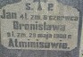 Fotografia przedstawiająca Tombstone of Bronislava and Jan Atminis