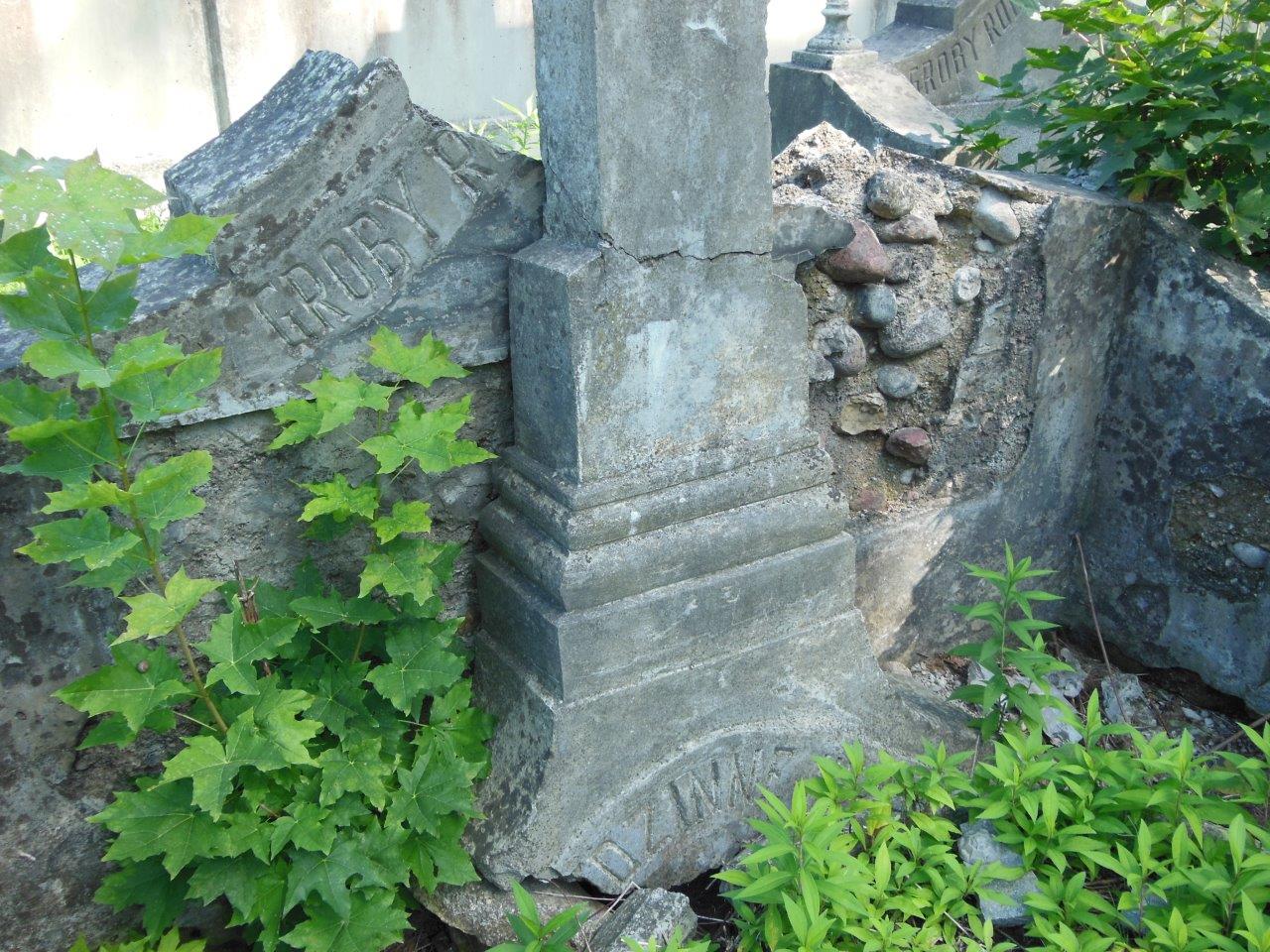 Fragment of the tomb of Karol Krasowski from the Ross Cemetery in Vilnius, as of 2013