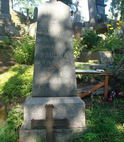 Nagrobek Józefa i Pauliny Swilejnis, cmentarz Na Rossie w Wilnie, stan z 2013