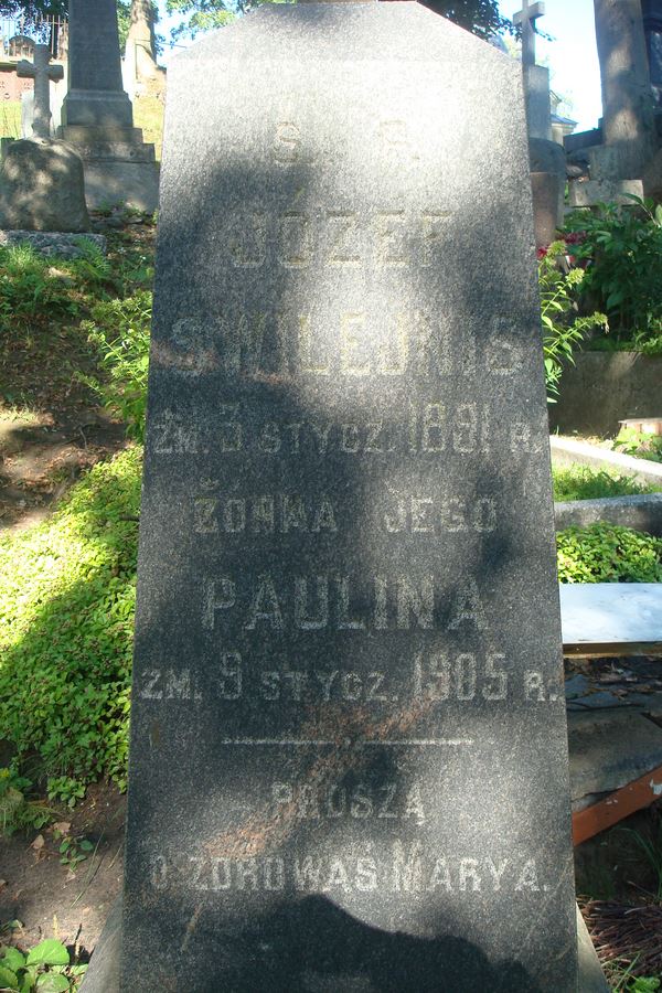 Nagrobek Józefa i Pauliny Swilejnis, cmentarz Na Rossie w Wilnie, stan z 2013