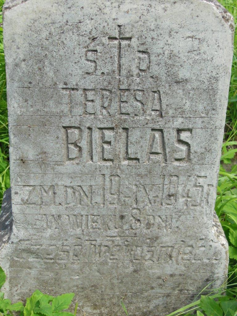 Fragment of the gravestone of Teresa Bielas from the Ross Cemetery in Vilnius, as of 2013.