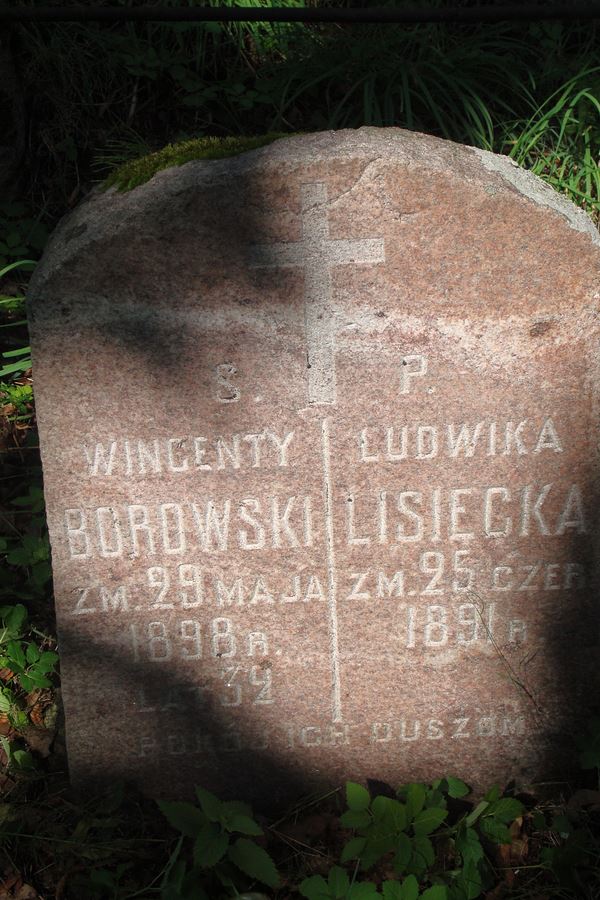 Tombstone of Wincenty Bobrowski and Ludwika Lisiecka, Na Rossie cemetery in Vilnius, as of 2013