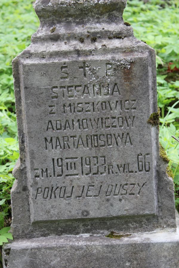 Fragment nagrobka Stefanii Martanos, cmentarz na Rossie w Wilnie, stan z 2013