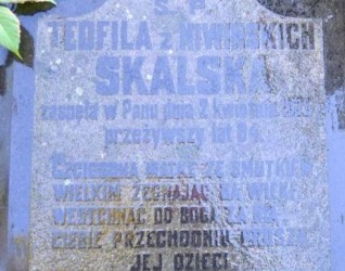 Napis z nagrobka Teofili Skalskiej