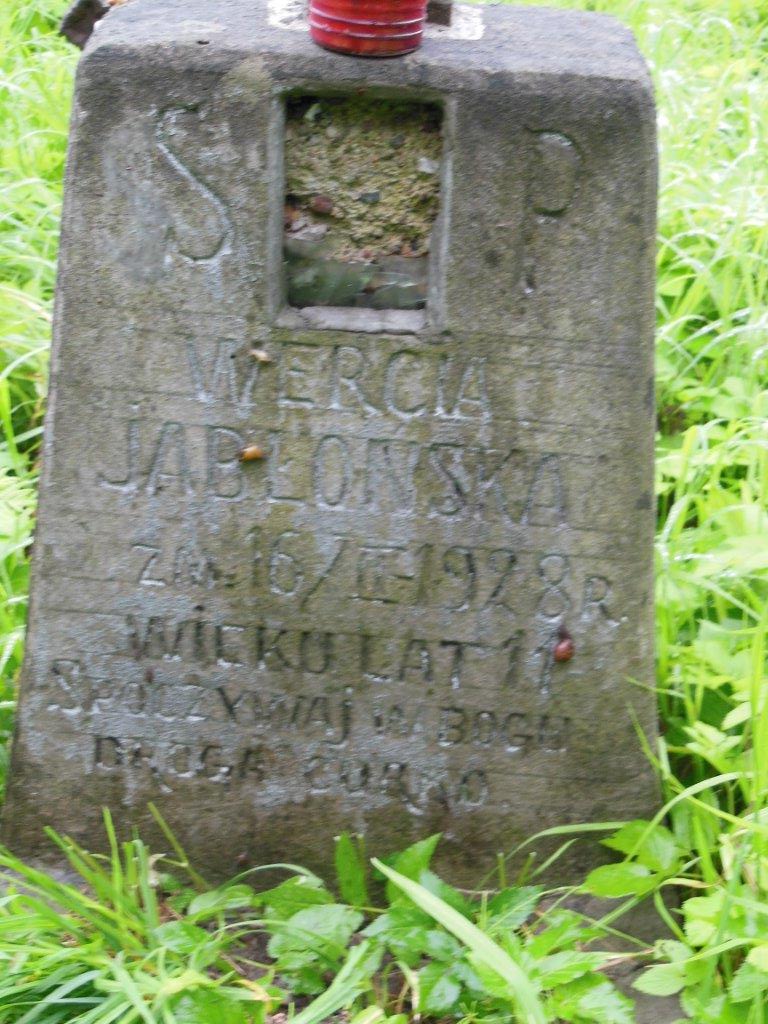 Fragment of the tombstone of Veronika Jablonska from the Ross Cemetery in Vilnius, as of 2013.