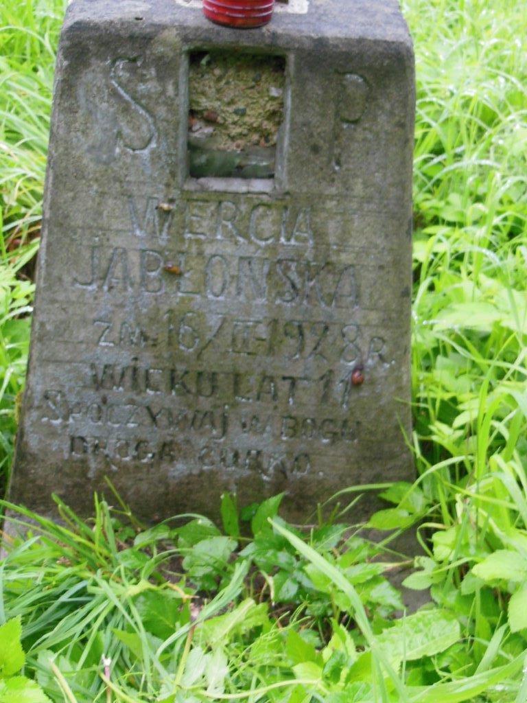Fragment of the tombstone of Veronika Jablonska from the Ross Cemetery in Vilnius, as of 2013.