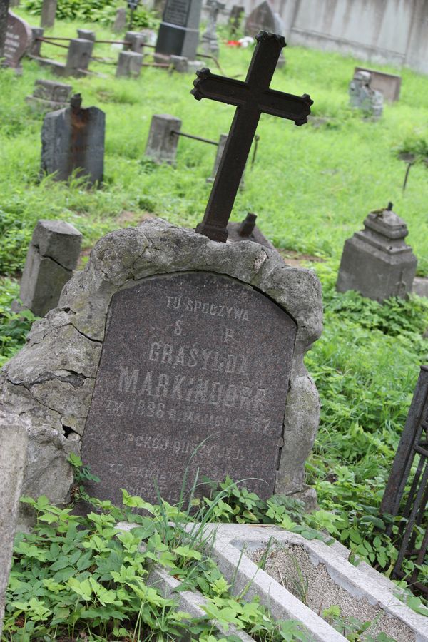 Grasilda Markindorf's tombstone, Na Rossa cemetery in Vilnius, as of 2014.