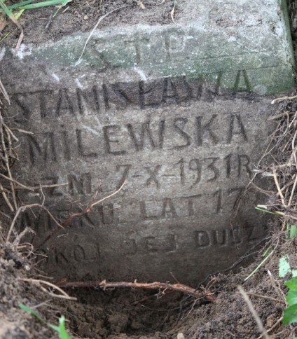 Nagrobek Stanisławy Milewskiej, cmentarz Na Rossie w Wilnie, stan z 2014 r.