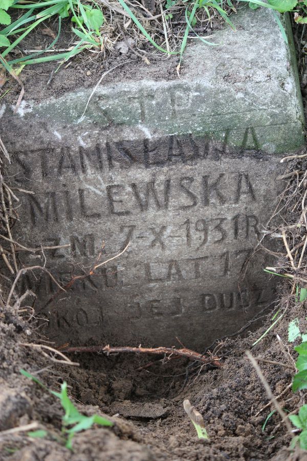 Tombstone of Stanislawa Milewska, Na Rossie cemetery in Vilnius, as of 2014.