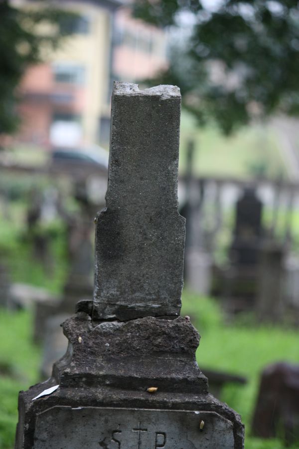 Fragment nagrobka Marii Bojarowskiej, cmentarz Na Rossie w Wilnie, stan z 2014 r.