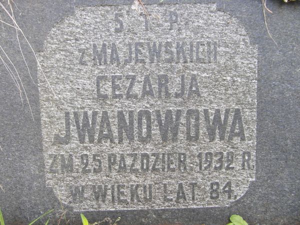 Grobowiec Józefa i Cezarii Jwanoff, cmentarz na Rossie w Wilnie, stan na 2014 r.