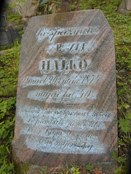 Tombstone of Jan Halko, Rossa cemetery in Vilnius, as of 2013.