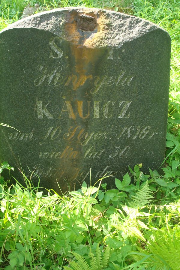 Tombstone of Henrietta Kauicz, Na Rossa cemetery, Vilnius, 2013