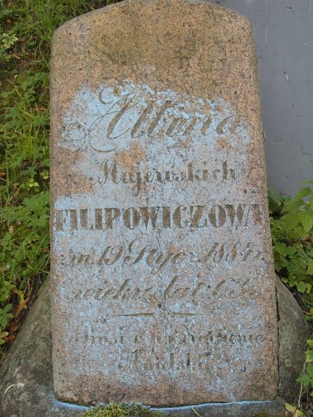 Tombstone of Albina Filipowiczowa, Ross cemetery in Vilnius, as of 2013.