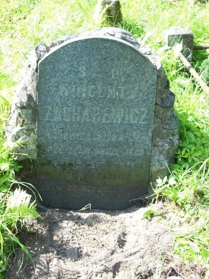 Tombstone of Wincenty Zacharewicz, Na Rossie cemetery in Vilnius, as of 2013