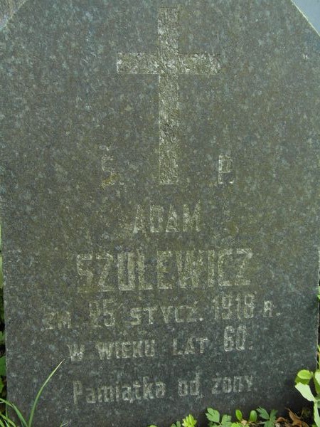 Tombstone of Adam Shulevich, Ross cemetery in Vilnius, as of 2013.