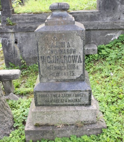 Nagrobek Anny Wojnarowej, cmentarz na Rossie w Wilnie, stan z 2013 r.