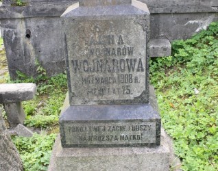 Nagrobek Anny Wojnarowej, cmentarz na Rossie w Wilnie, stan z 2013 r.
