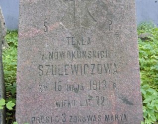 Nagrobek Tekli Szulewicz, cmentarz na Rossie w Wilnie, stan na 2013 r.