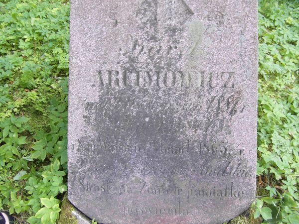 Tombstone of Karol and Vincent Arcimovich, Ross cemetery in Vilnius, as of 2013.