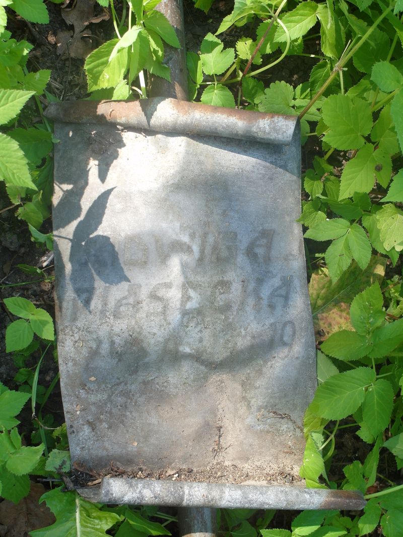 Fragment of Jadwiga Piasecka's tombstone, Na Rossie cemetery in Vilnius, as of 2015.