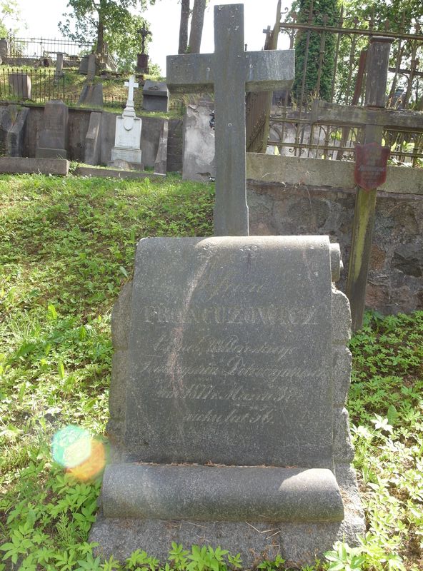 Tombstone of Sofroni Francuzovich, Rossa cemetery in Vilnius, state 2015