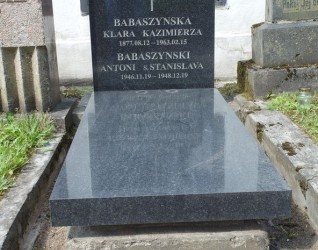 Nagrobek Antoniego i Klary Babaszynskich, cmentarz na Rossie w Wilnie, stan z 2013