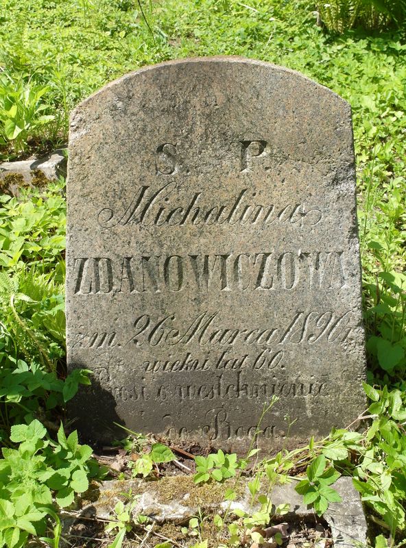 Michalina Zdanowicz's gravestone from the Ross cemetery in Vilnius, as of 2015.
