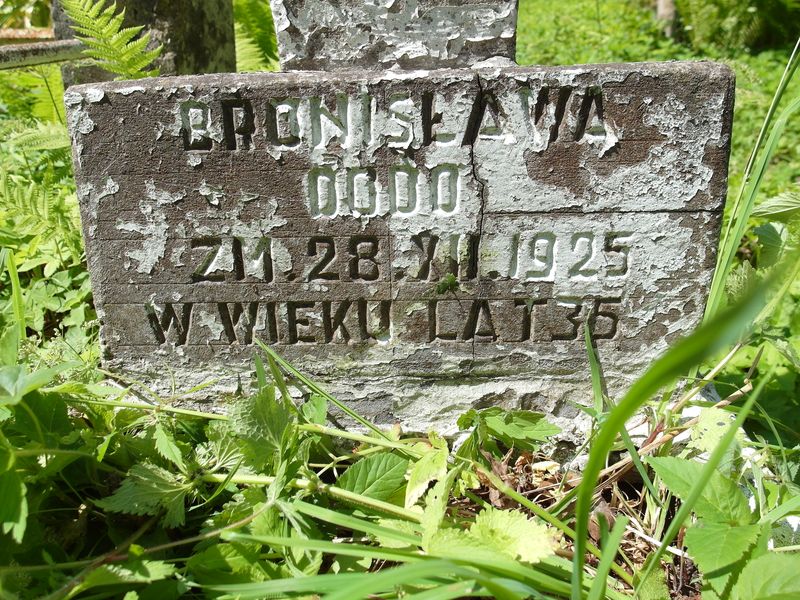 Fragment nagrobka Bronisława Dodo z cmentarza na Rossie w Wilnie, stan z 2015 r.