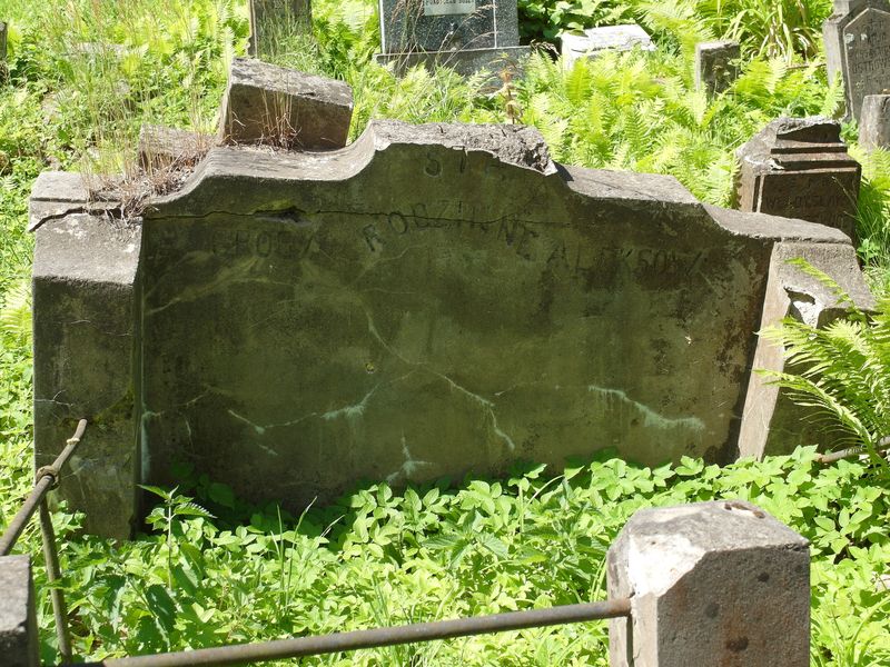Fragment of the tomb of the Alex family from the Ross cemetery in Vilnius, as of 2015.